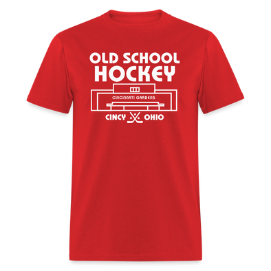 Cincinnati Gardens Old School Hockey T-Shirt - red