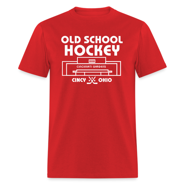 Cincinnati Gardens Old School Hockey T-Shirt - red