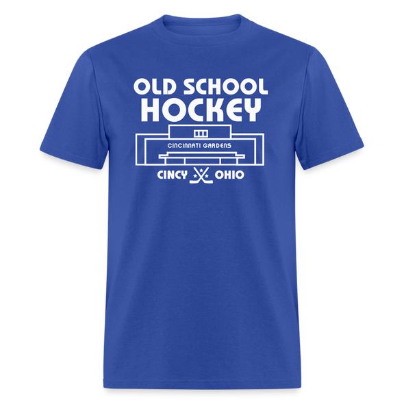 Cincinnati Gardens Old School Hockey T-Shirt - royal blue