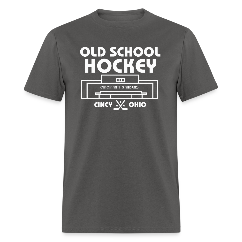 Cincinnati Gardens Old School Hockey T-Shirt - charcoal