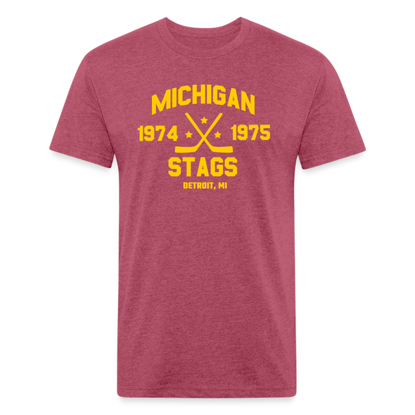 Michigan Stags Dated T-Shirt (Premium) - heather burgundy