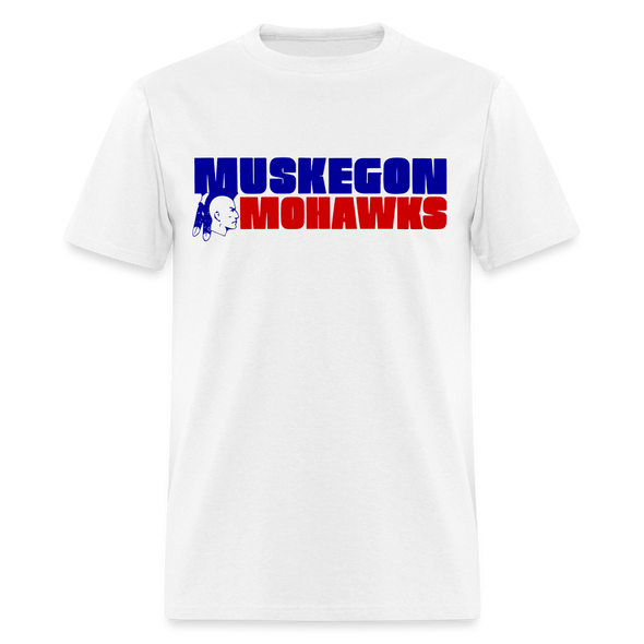 Muskegon Mohawks Text T-Shirt - white