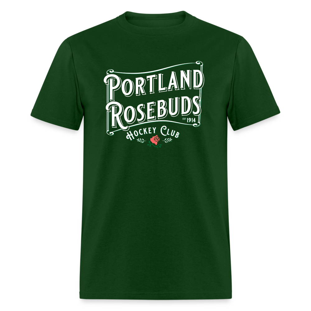 Portland Rosebuds Retro T-Shirt - forest green