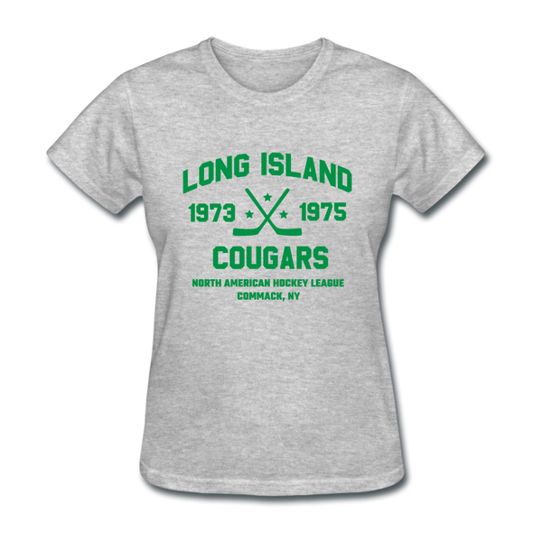 Long Island Cougars Dated Women's T-Shirt (NAHL) - heather gray