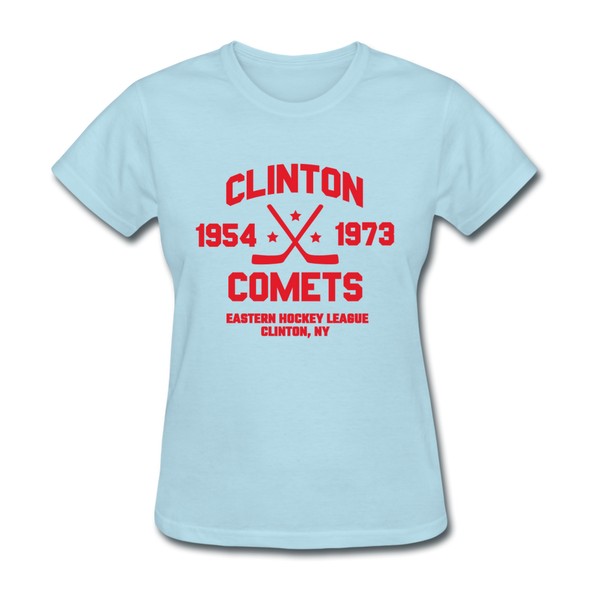 Clinton Comets Dated Women's T-Shirt (EHL) - powder blue
