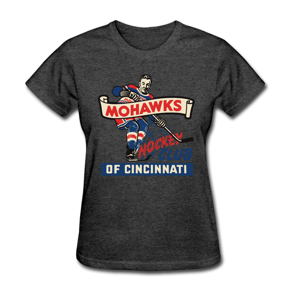 Cincinnati Mohawks Logo Women's T-Shirt (IHL) - heather black