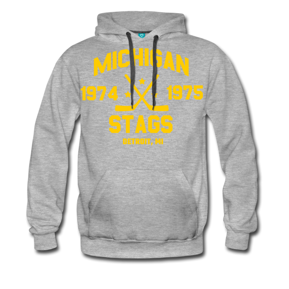 Michigan Stags Double Sided Premium Hoodie (WHA) - heather gray
