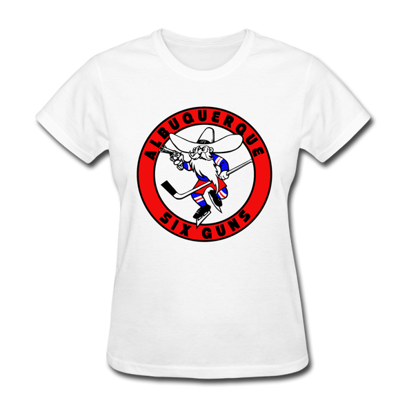 Albuquerque Six Guns Text Logo Women's T-Shirt (CHL) - white