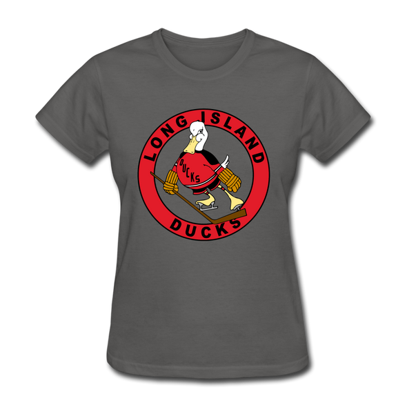 Long Island Ducks 1970s Logo Women's T-Shirt (EHL) - charcoal