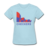 Indianapolis Checkers Logo Women's T-Shirt (CHL) - powder blue