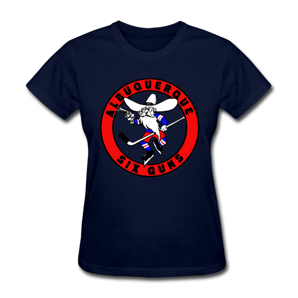 Albuquerque Six Guns Text Logo Women's T-Shirt (CHL) - navy