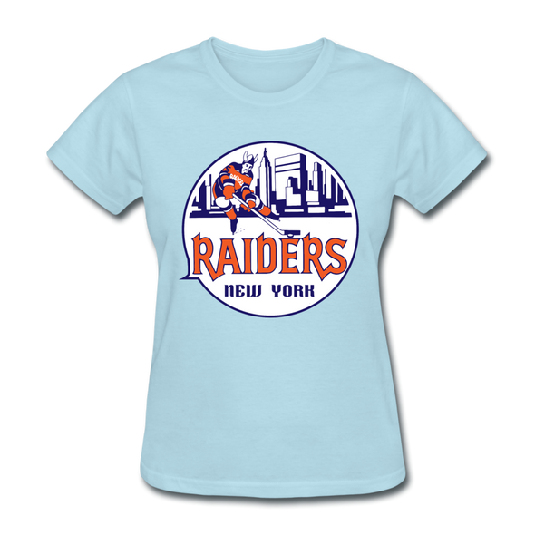 New York Raiders Logo Women's T-Shirt (WHA) - powder blue