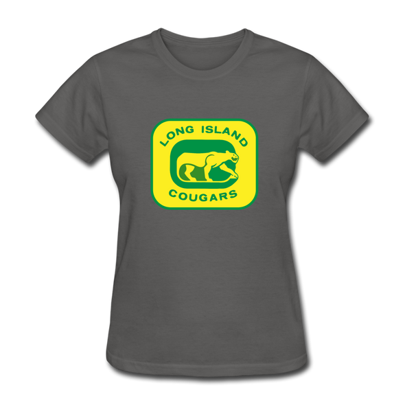 Long Island Cougars Women's T-Shirt (NAHL) - charcoal