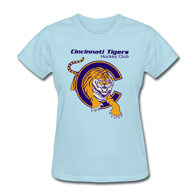 Cincinnati Tigers Logo Women's T-Shirt (CHL) - powder blue