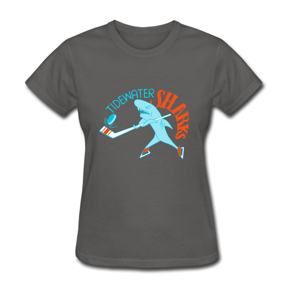 Tidewater Sharks Logo Women's T-Shirt (SHL) - charcoal