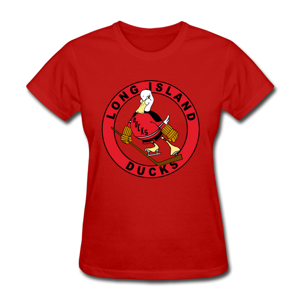 Long Island Ducks 1970s Logo Women's T-Shirt (EHL) - red