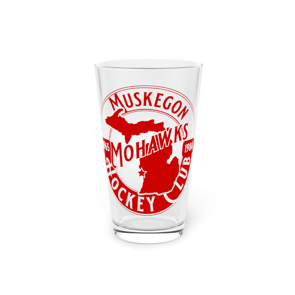 Muskegon Mohawks Circular Dated Pint Glass