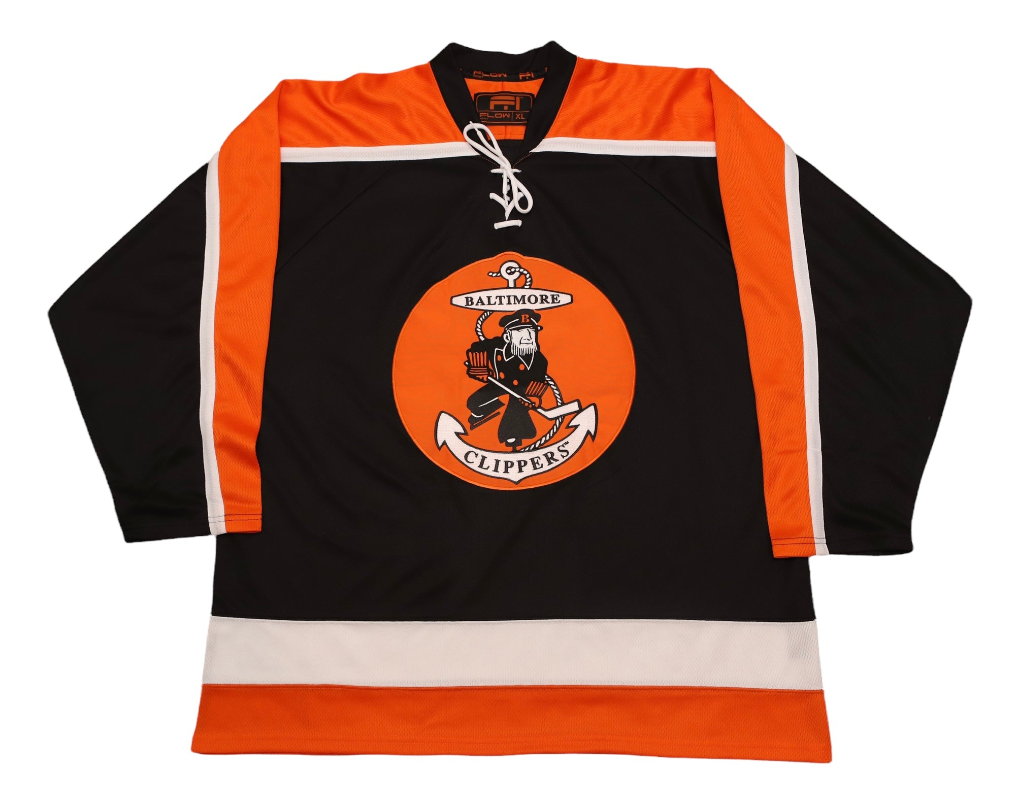 Black Orange Vikings Hockey Jersey