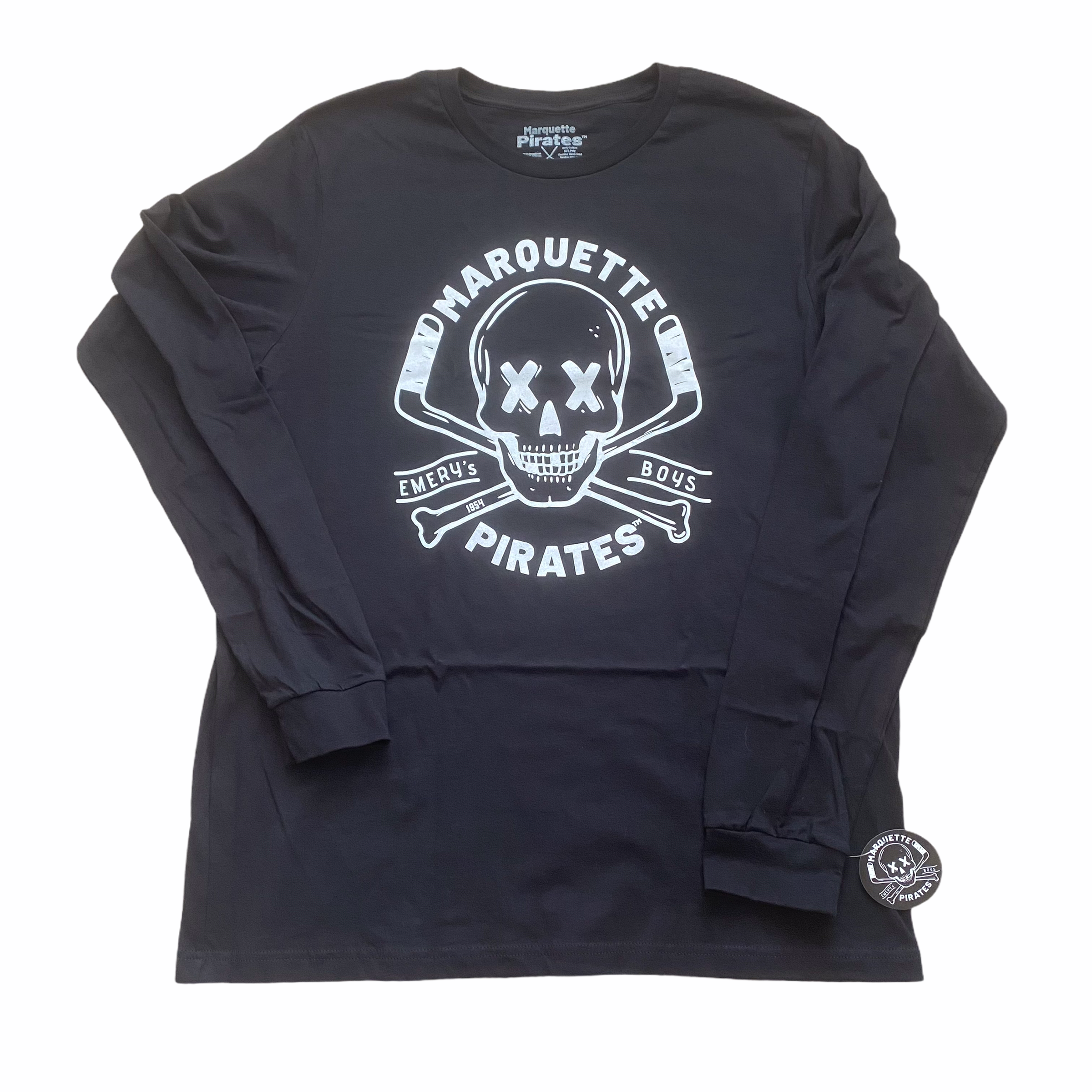 Vintage Ice Hockey Marquette Pirates Long Sleeve Shirt L / Black