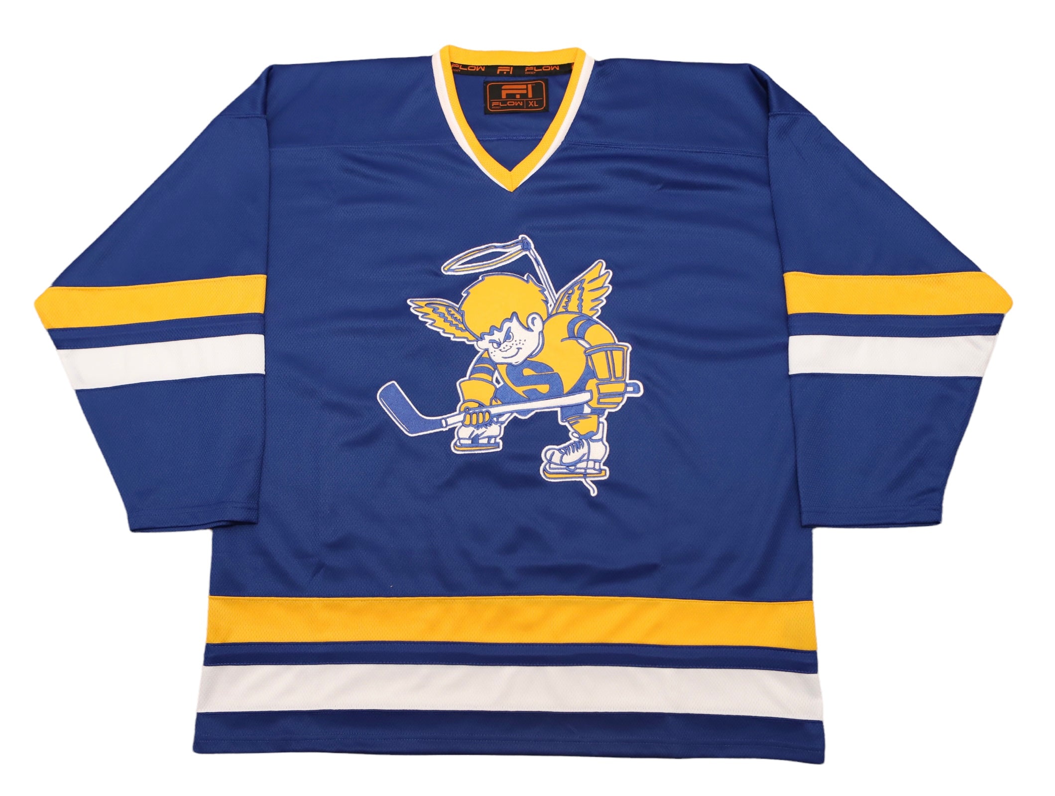 Vintage Ice Hockey Minnesota Fighting Saints Jersey (Blank) Blue / XL