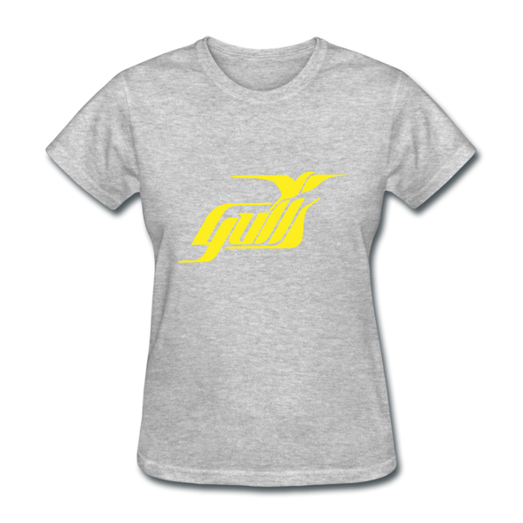 Hampton Gulls Yellow Logo Women's T-Shirt (SHL) - heather gray