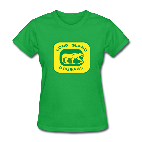 Long Island Cougars Women's T-Shirt (NAHL) - bright green