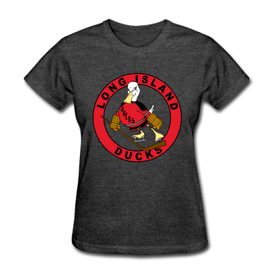 Long Island Ducks 1970s Logo Women's T-Shirt (EHL) - heather black