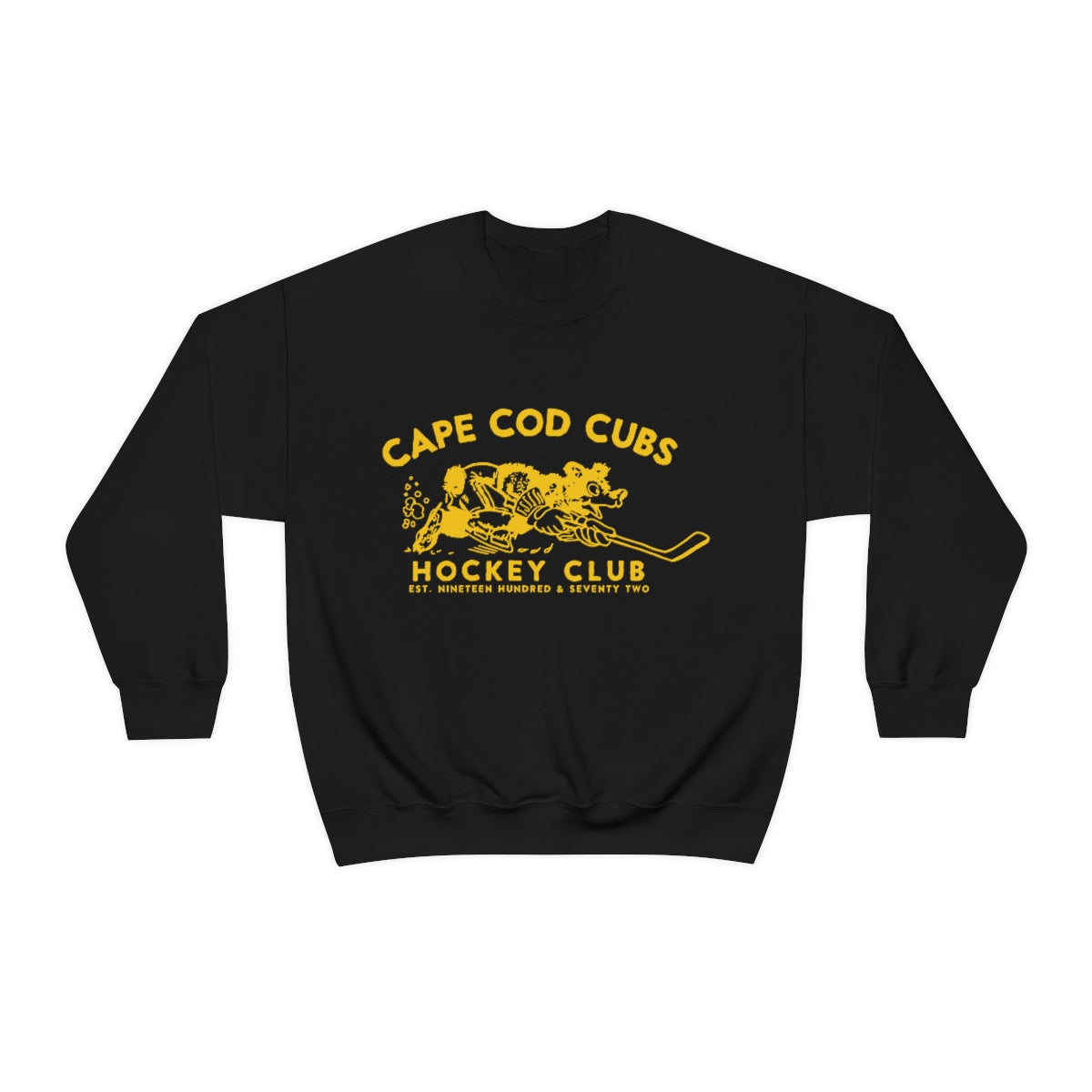 Vintage Ice Hockey Cape Cod Cubs Bear Crewneck Sweatshirt 2XL / Black