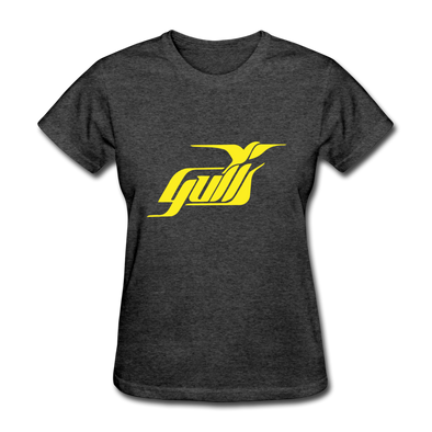 Hampton Gulls Yellow Logo Women's T-Shirt (SHL) - heather black
