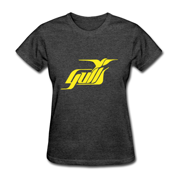 Hampton Gulls Yellow Logo Women's T-Shirt (SHL) - heather black