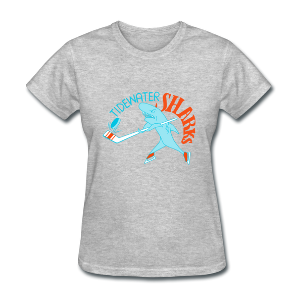 Tidewater Sharks Logo Women's T-Shirt (SHL) - heather gray
