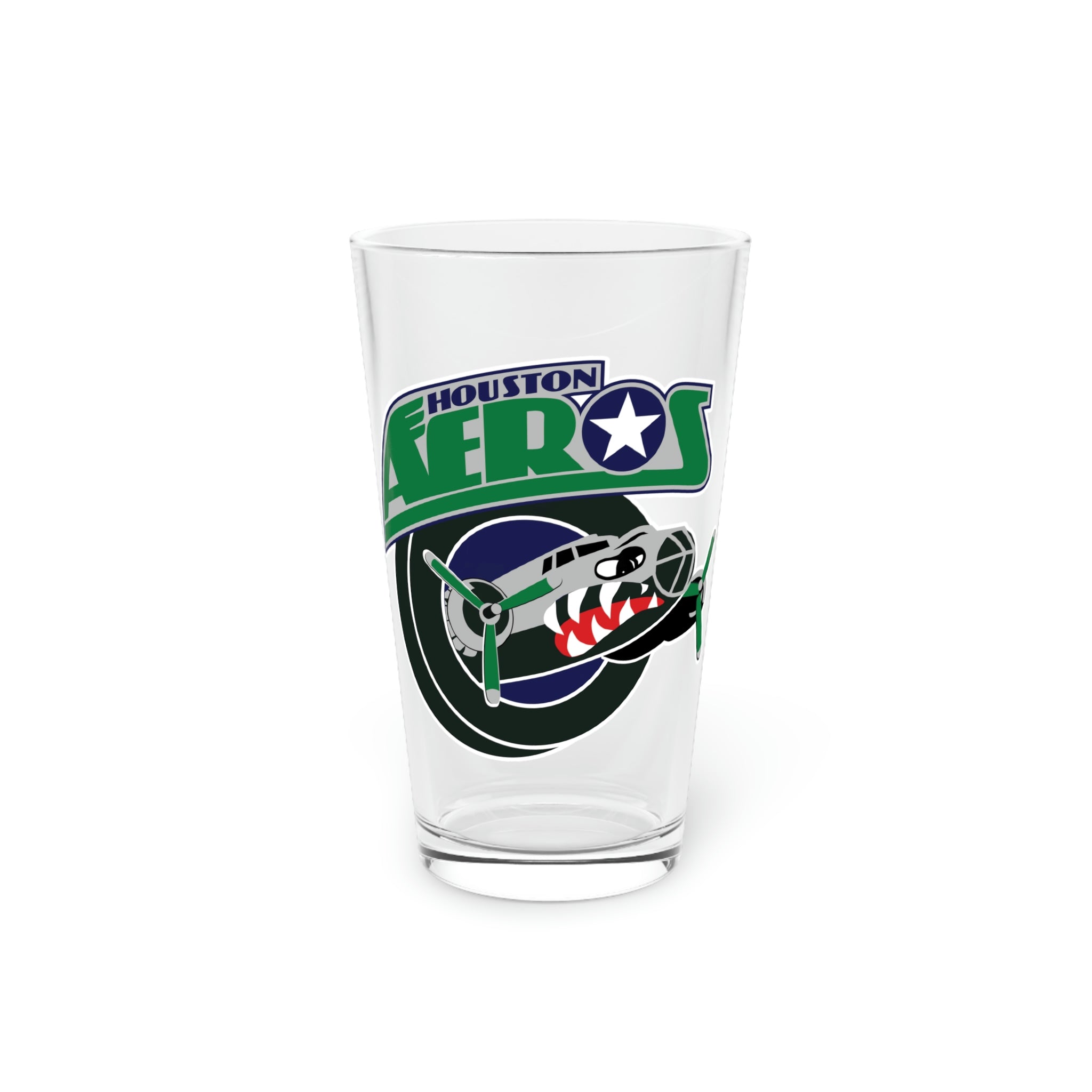 Houston Aeros 1990s Pint Glass, 16oz