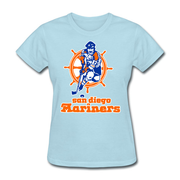 San Diego Mariners Logo Women's T-Shirt (WHA) - powder blue