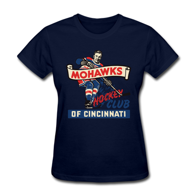 Cincinnati Mohawks Logo Women's T-Shirt (IHL) - navy