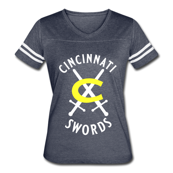 Cincinnati Swords Logo Women's T-Shirt - vintage navy/white