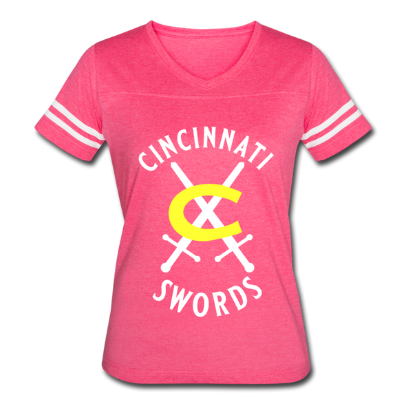 Cincinnati Swords Logo Women's T-Shirt - vintage pink/white
