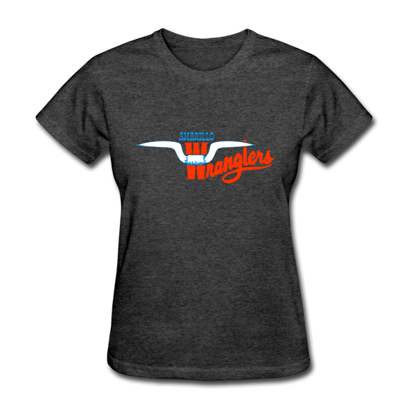 Amarillo Wranglers Logo Women's T-Shirt (SWHL) - heather black