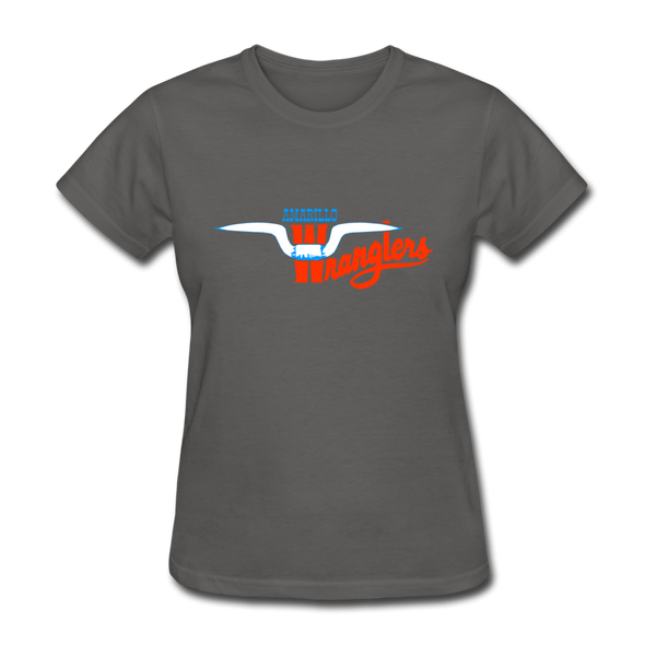 Amarillo Wranglers Logo Women's T-Shirt (SWHL) - charcoal
