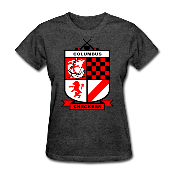 Columbus Checkers Logo Women's T-Shirt - heather black