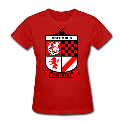 Columbus Checkers Logo Women's T-Shirt - red