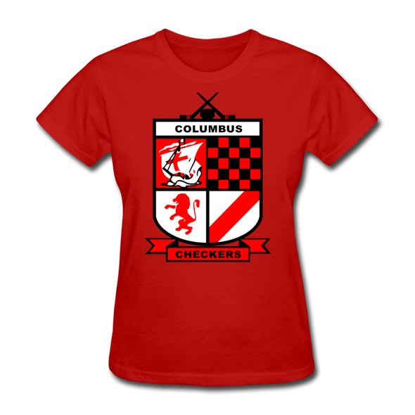 Columbus Checkers Logo Women's T-Shirt - red