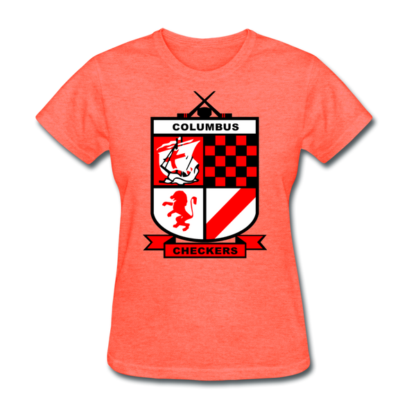 Columbus Checkers Logo Women's T-Shirt - heather coral