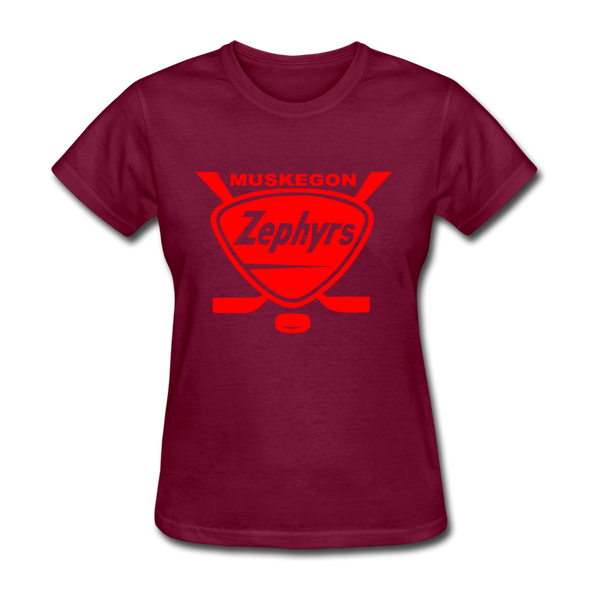 Muskegon Zephyrs Women's T-Shirt - burgundy