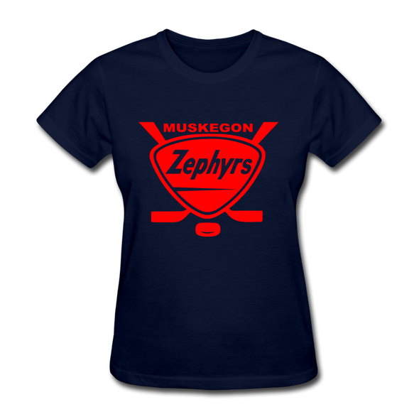 Muskegon Zephyrs Women's T-Shirt - navy