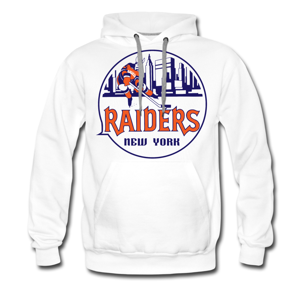 New York Raiders Logo Premium Hoodie (Single Sided Printing) - white