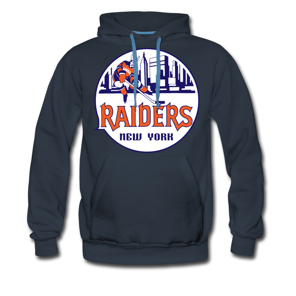 New York Raiders Logo Premium Hoodie (Single Sided Printing) - navy