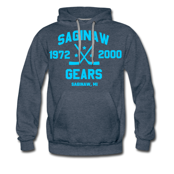 Saginaw Gears Double Sided Premium Hoodie - heather denim