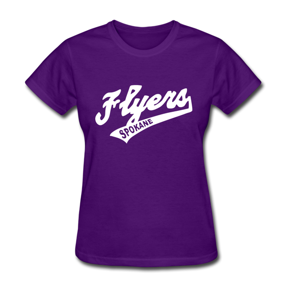 Spokane Flyers Script Women's T-Shirt - purple