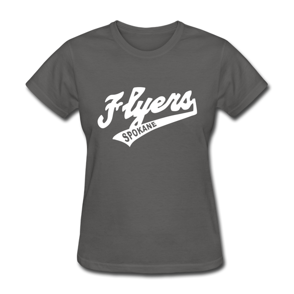 Spokane Flyers Script Women's T-Shirt - charcoal