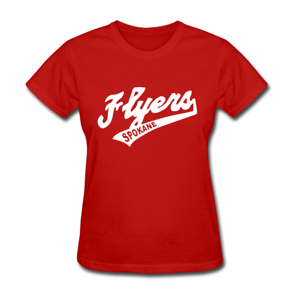 Spokane Flyers Script Women's T-Shirt - red